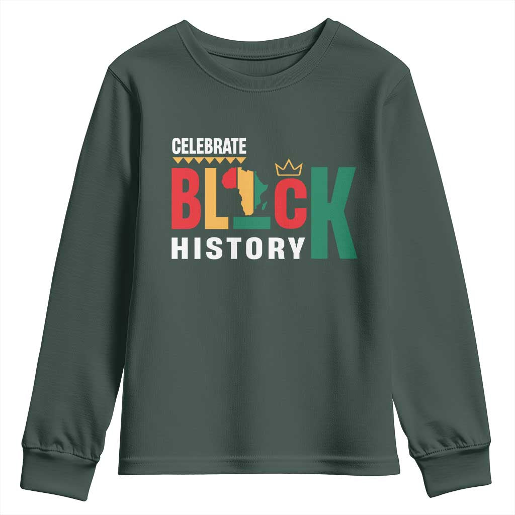 Celebrate Black History Month Youth Sweatshirt African American History Africa Map TS11