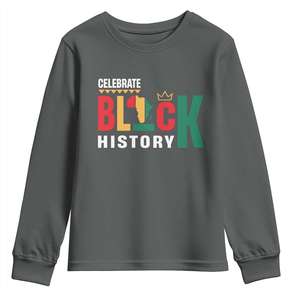 Celebrate Black History Month Youth Sweatshirt African American History Africa Map TS11