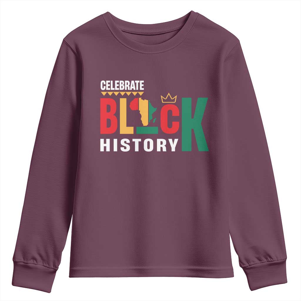 Celebrate Black History Month Youth Sweatshirt African American History Africa Map TS11