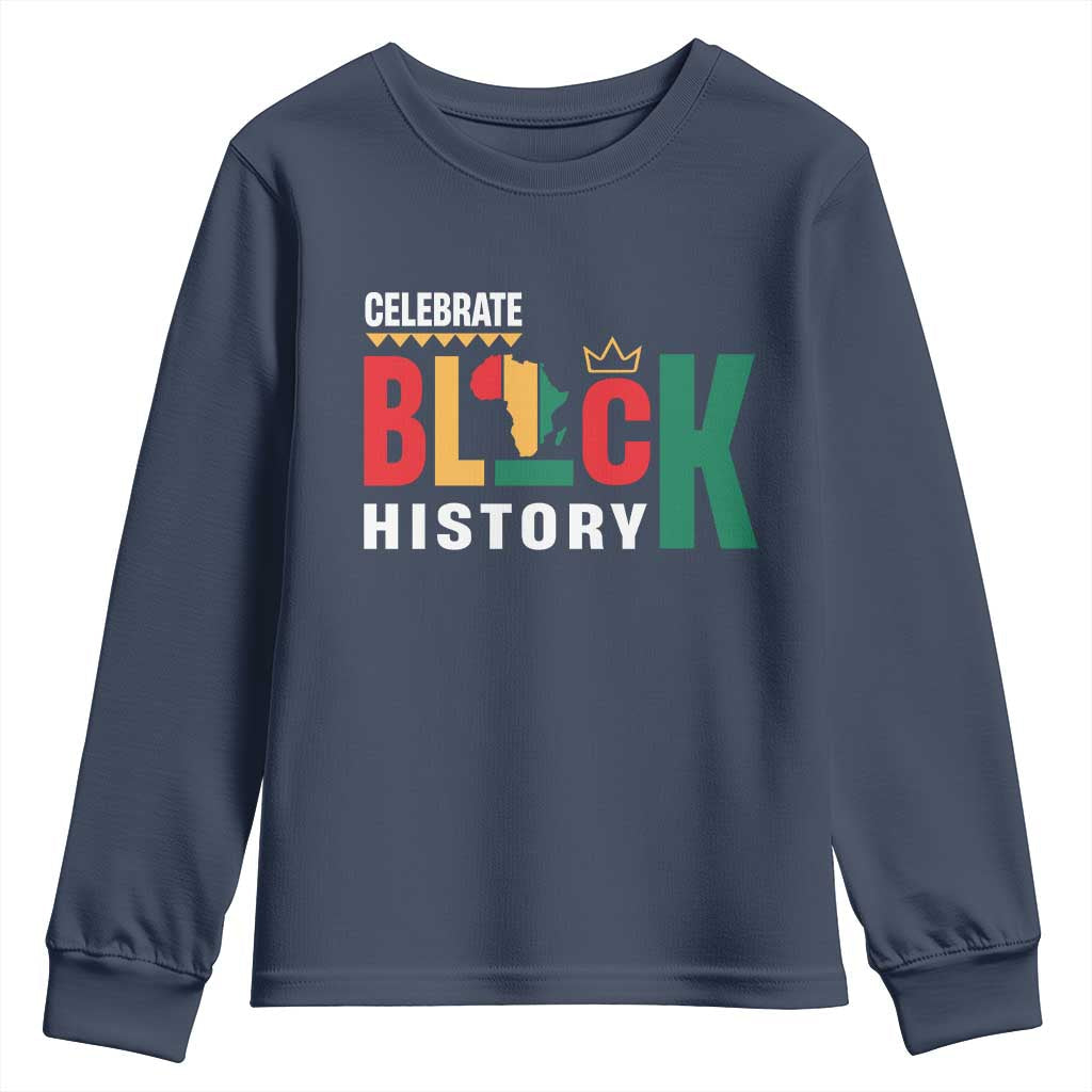 Celebrate Black History Month Youth Sweatshirt African American History Africa Map TS11