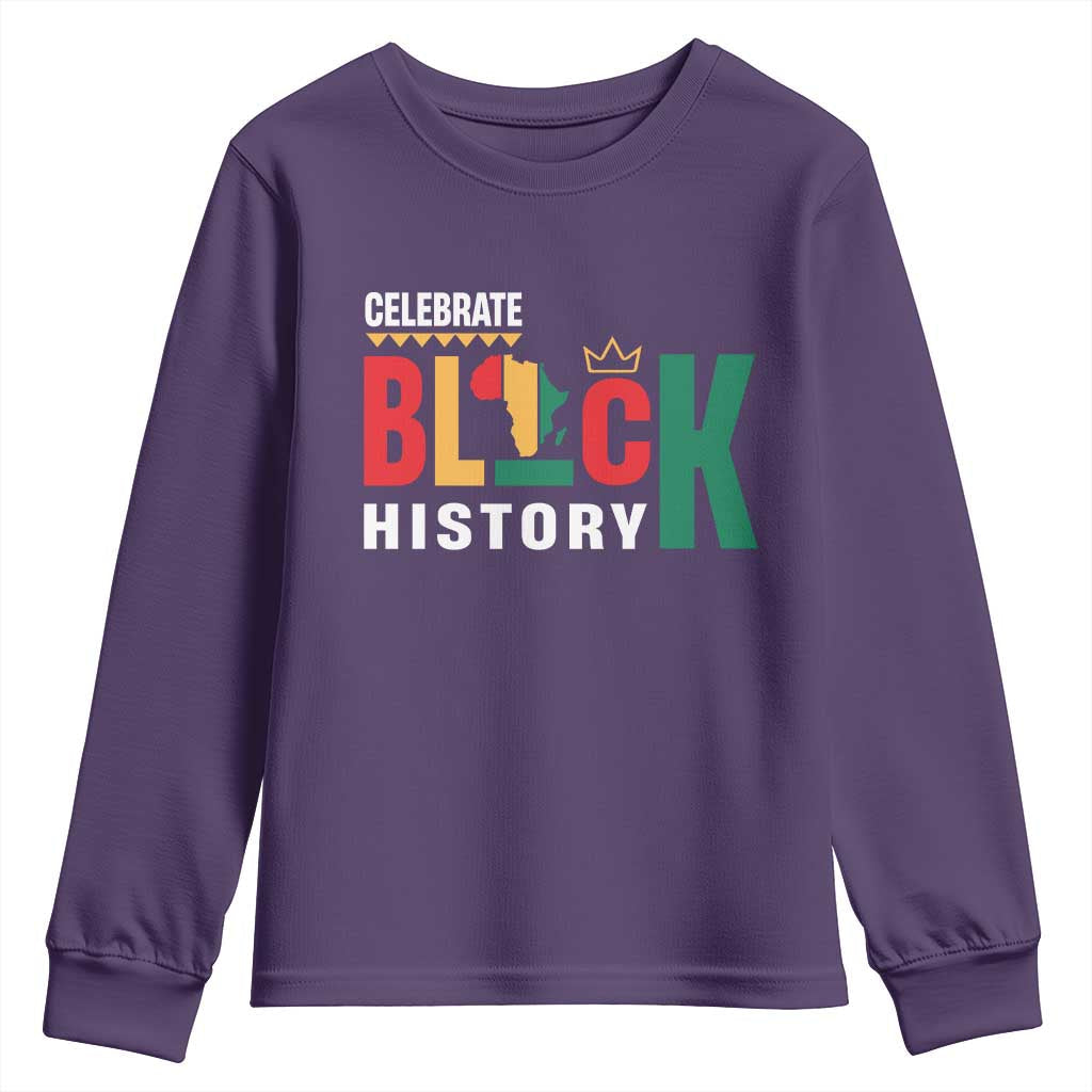 Celebrate Black History Month Youth Sweatshirt African American History Africa Map TS11