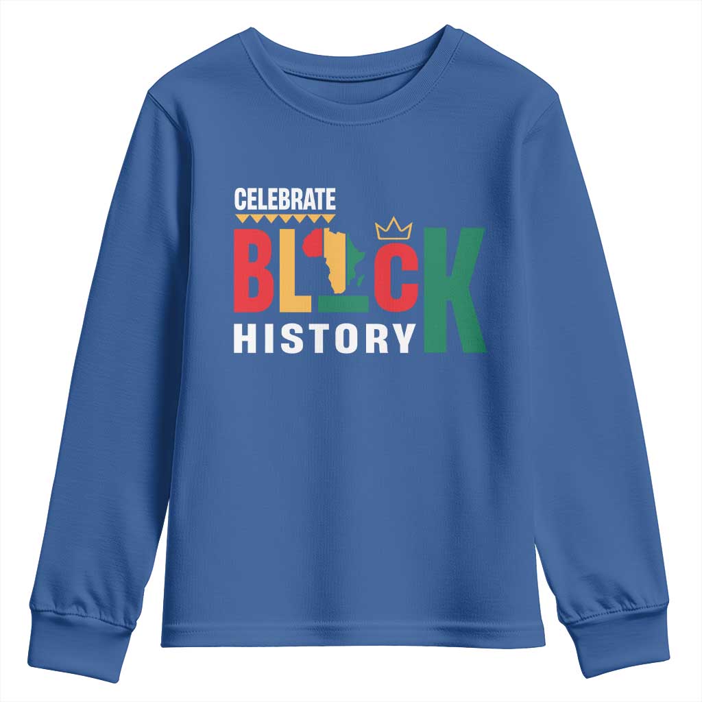 Celebrate Black History Month Youth Sweatshirt African American History Africa Map TS11