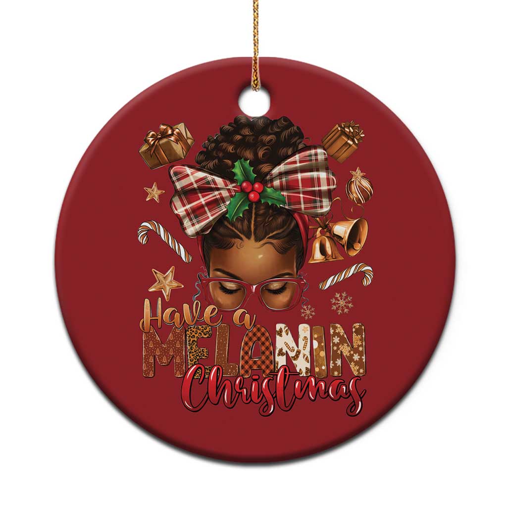 Have A Melanin Xmas African American Girl Xmas Christmas Ornament TS11