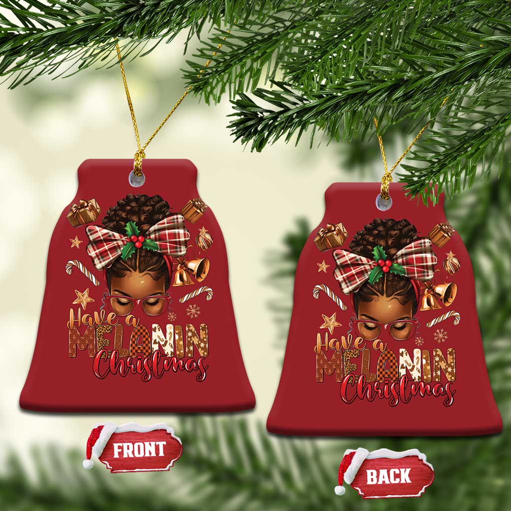 Have A Melanin Xmas African American Girl Xmas Christmas Ornament TS11