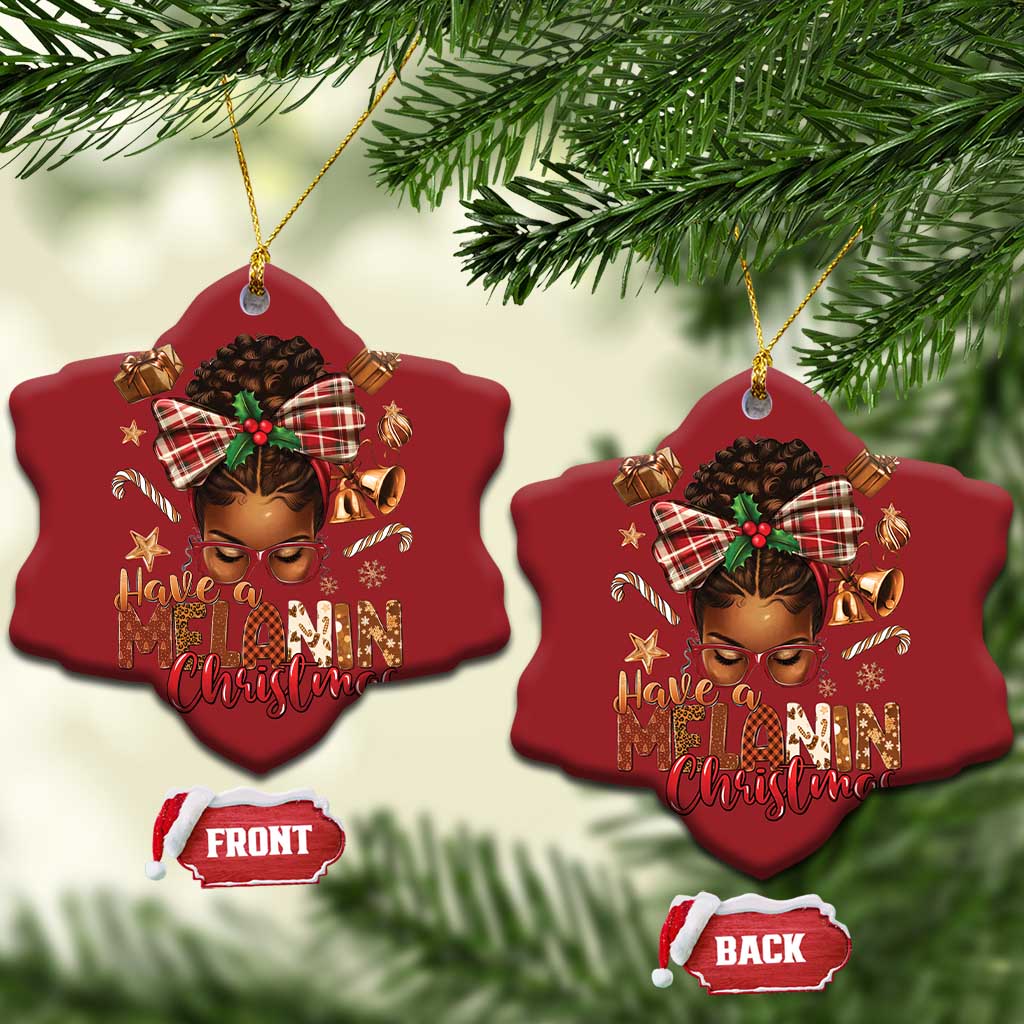 Have A Melanin Xmas African American Girl Xmas Christmas Ornament TS11