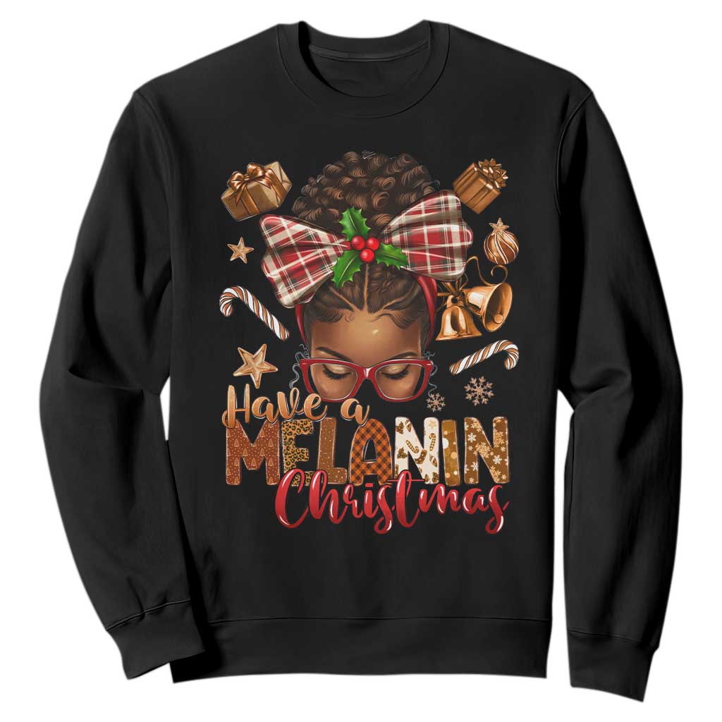 Have A Melanin Christmas African American Girl Sweatshirt TS11