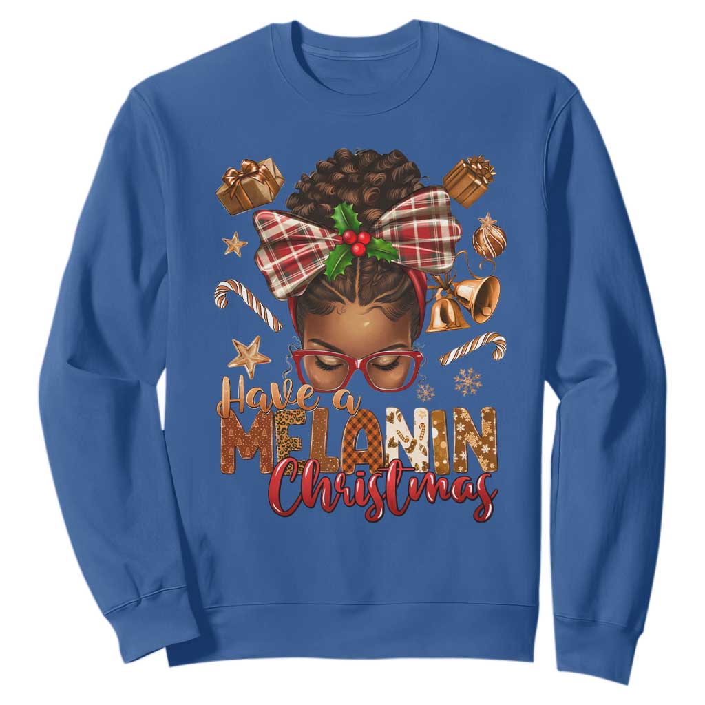 Have A Melanin Christmas African American Girl Sweatshirt TS11