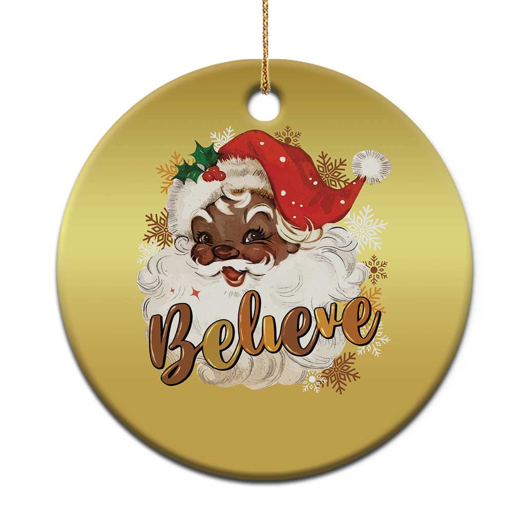 Funny Retro Black Santa Xmas Christmas Ornament Believe African American Xmas TS11