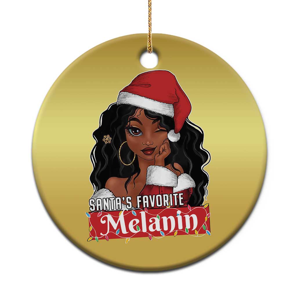 African American Xmas Christmas Ornament Santa's Favorite Melanin Santa Girl TS11