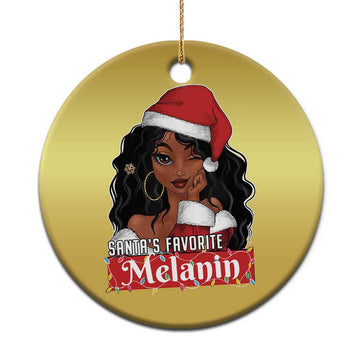 African American Xmas Christmas Ornament Santa's Favorite Melanin Santa Girl TS11
