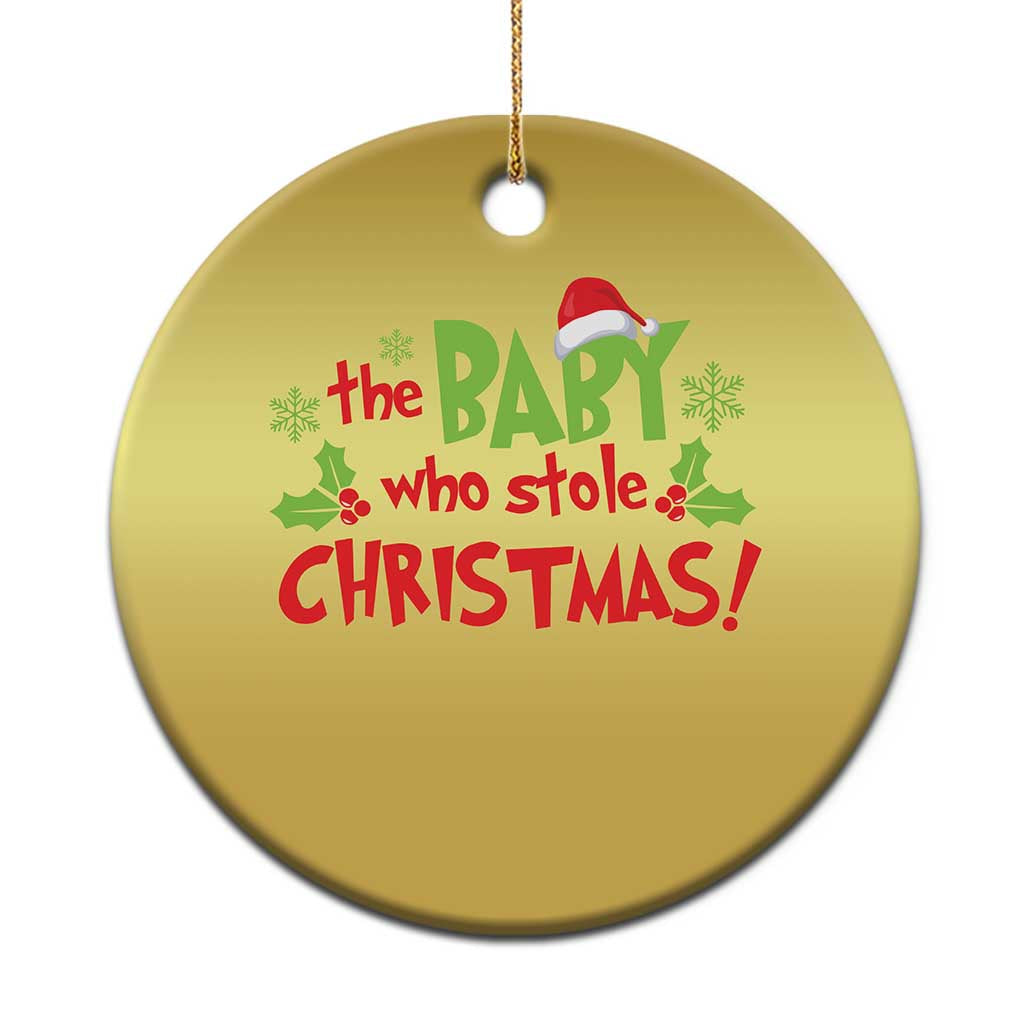 Funny The Baby Who Stole Xmas Christmas Ornament First Xmas Santa Hat Mistletoe TS11