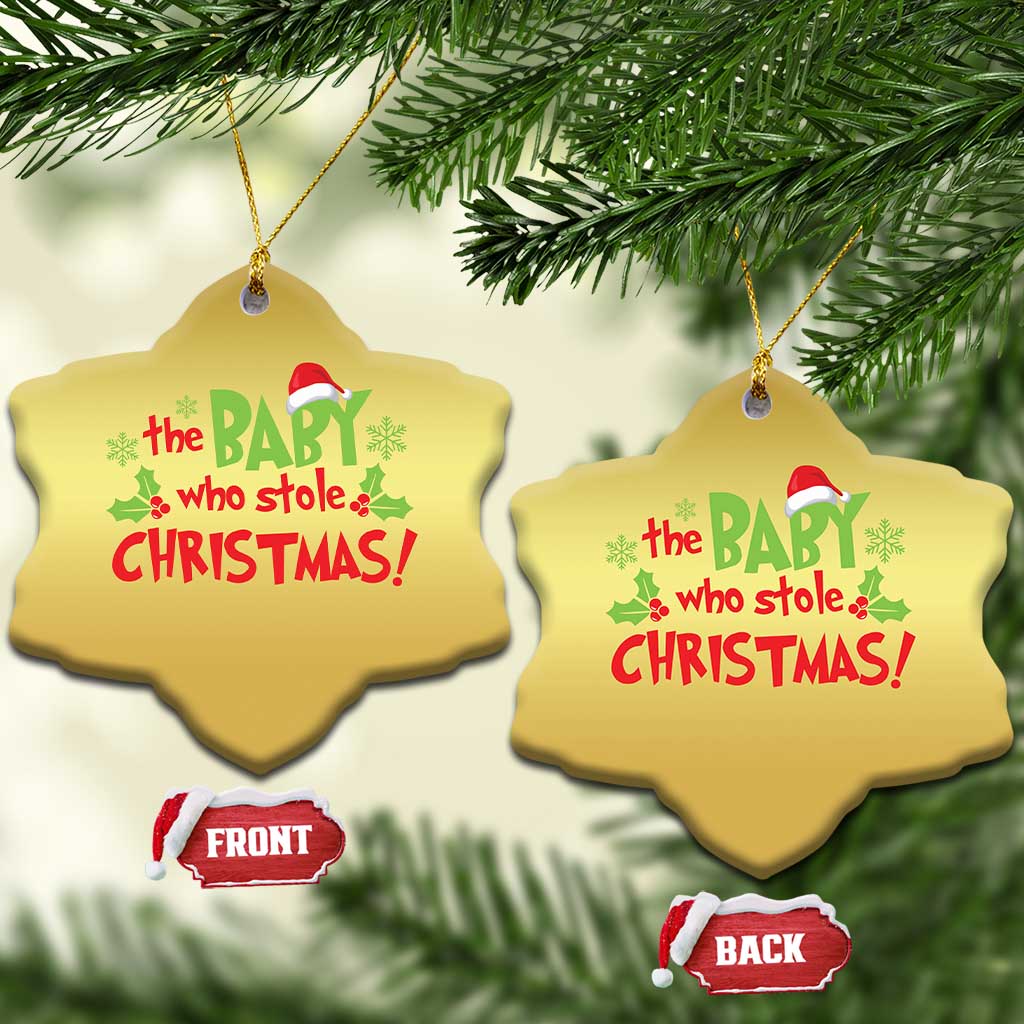 Funny The Baby Who Stole Xmas Christmas Ornament First Xmas Santa Hat Mistletoe TS11