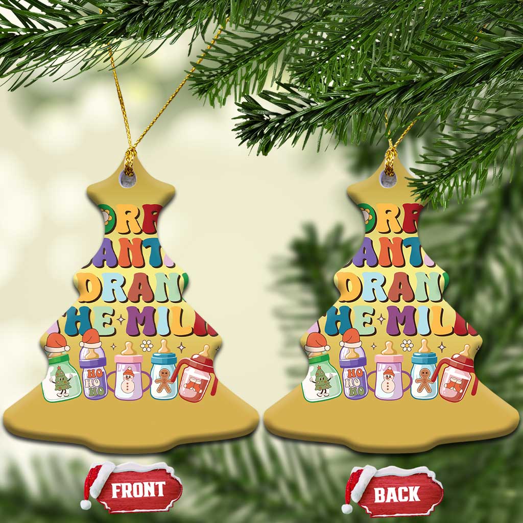 Funny First Xmas Christmas Ornament Sorry Santa I Drank The Milk Retro Baby Bottle TS11