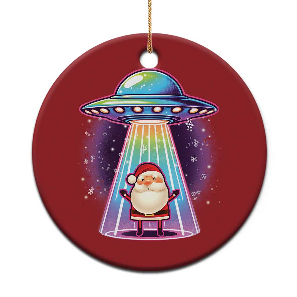 Funny Xmas Santa Alien Neon UFO Christmas Ornament TS11