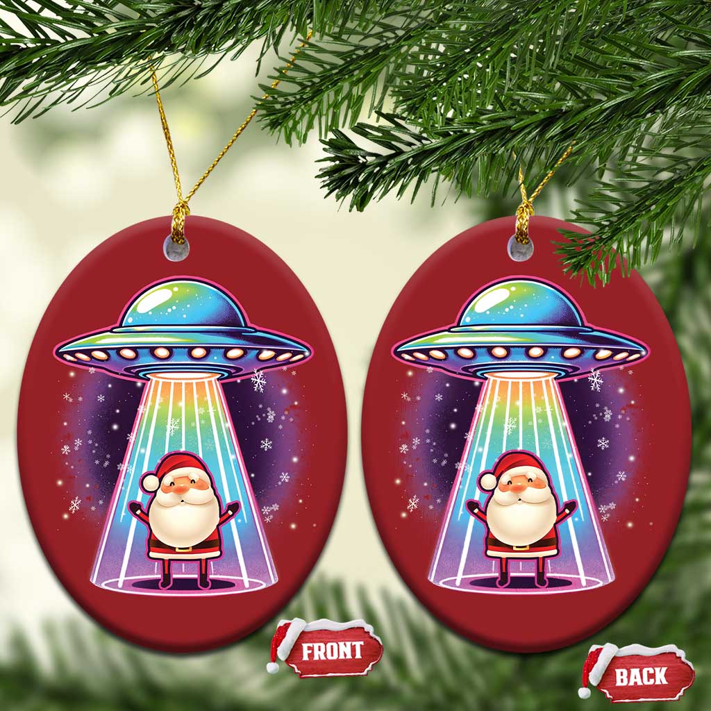 Funny Xmas Santa Alien Neon UFO Christmas Ornament TS11