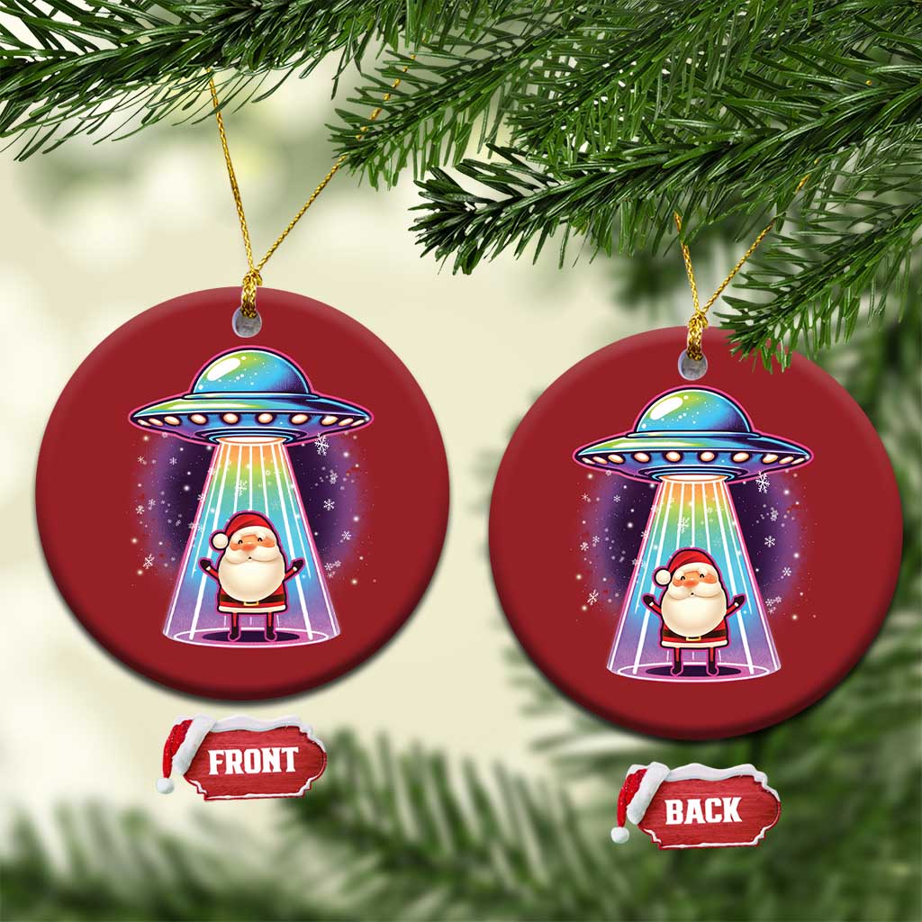 Funny Xmas Santa Alien Neon UFO Christmas Ornament TS11
