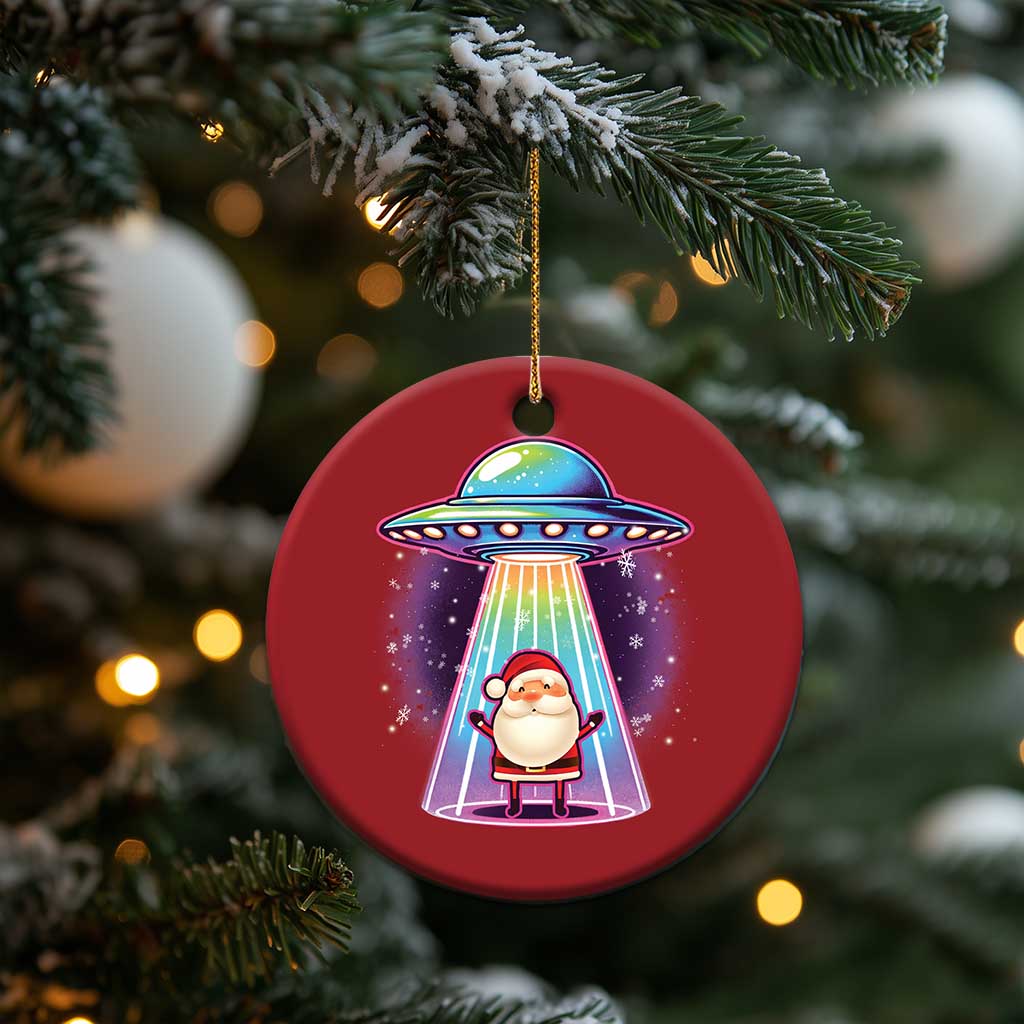 Funny Xmas Santa Alien Neon UFO Christmas Ornament TS11