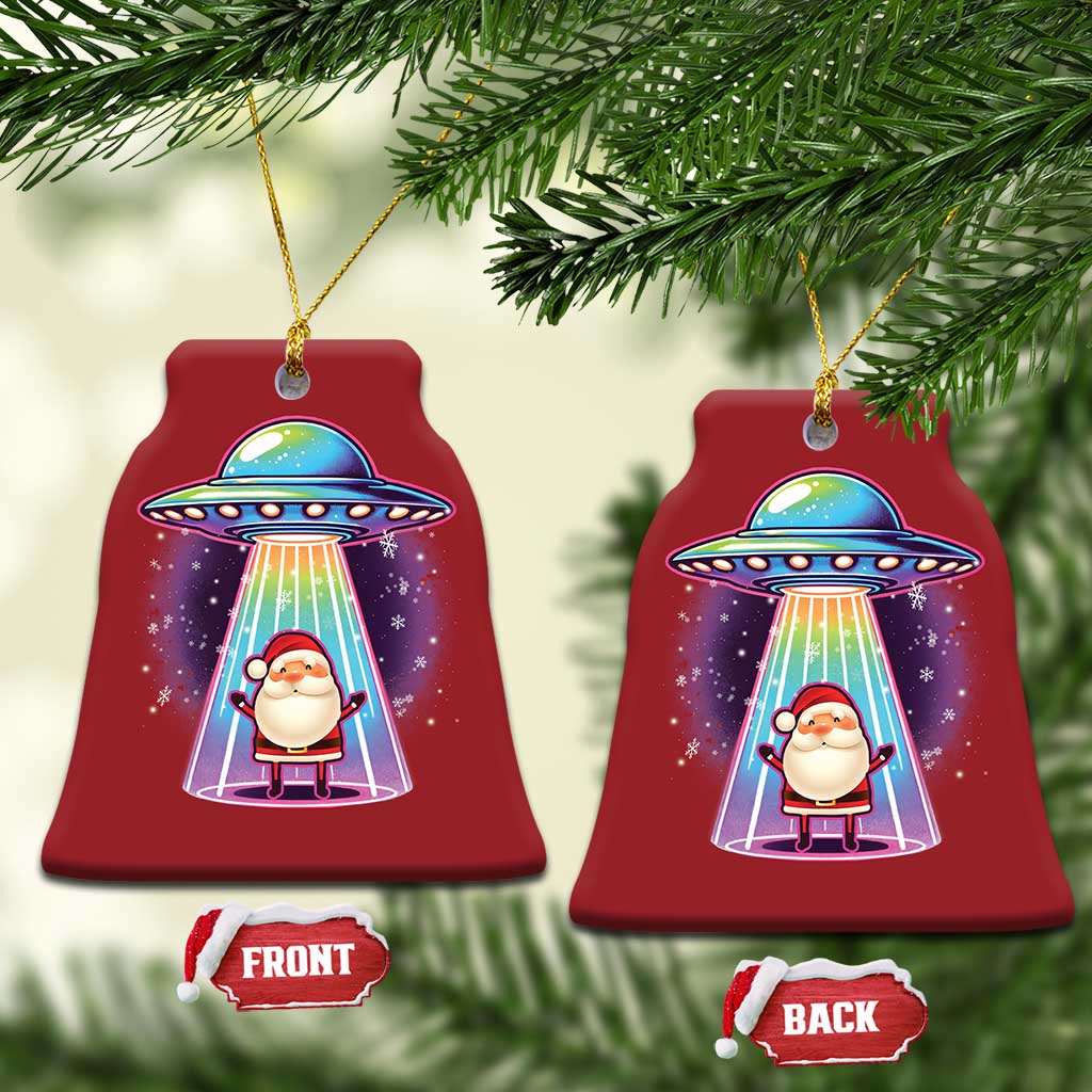 Funny Xmas Santa Alien Neon UFO Christmas Ornament TS11