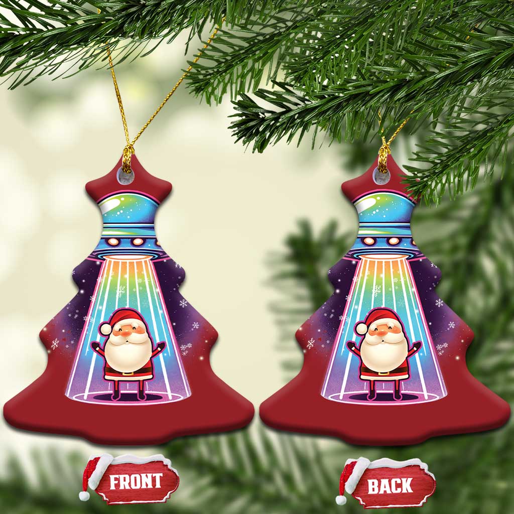 Funny Xmas Santa Alien Neon UFO Christmas Ornament TS11