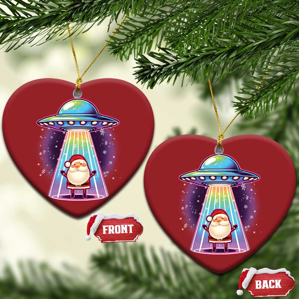 Funny Xmas Santa Alien Neon UFO Christmas Ornament TS11