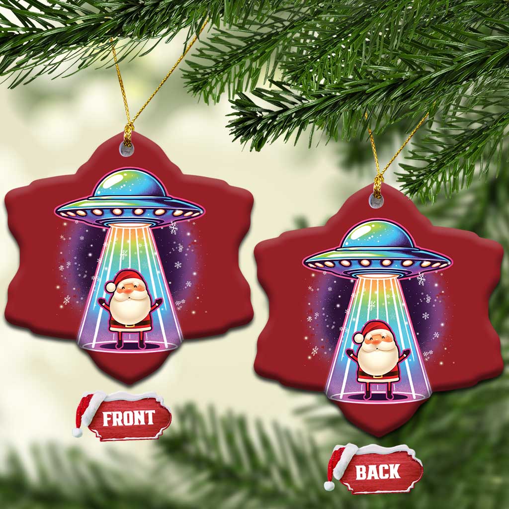 Funny Xmas Santa Alien Neon UFO Christmas Ornament TS11
