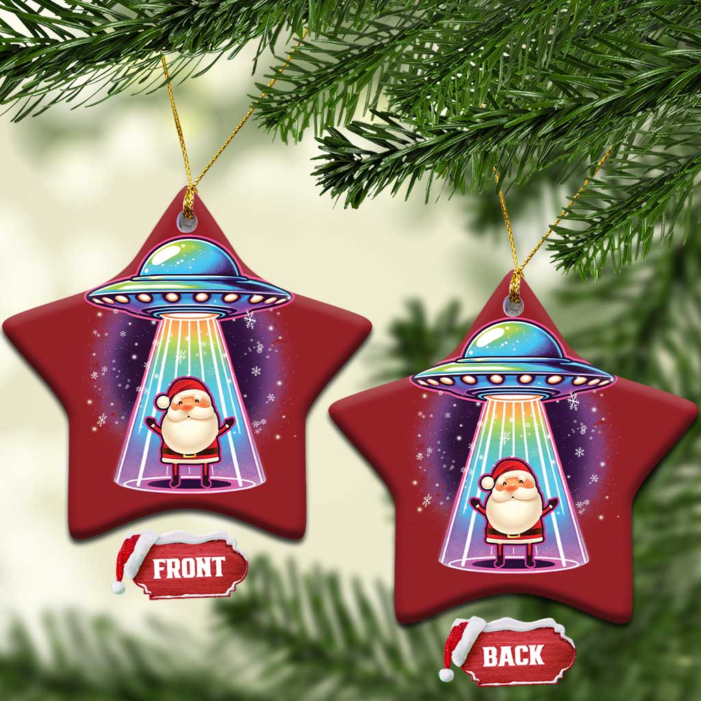 Funny Xmas Santa Alien Neon UFO Christmas Ornament TS11