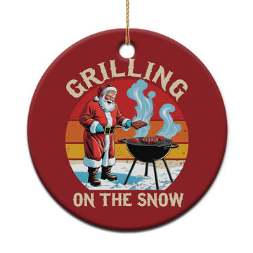 Funny Xmas Grilling Santa Christmas Ornament Grilling On The Snow TS11