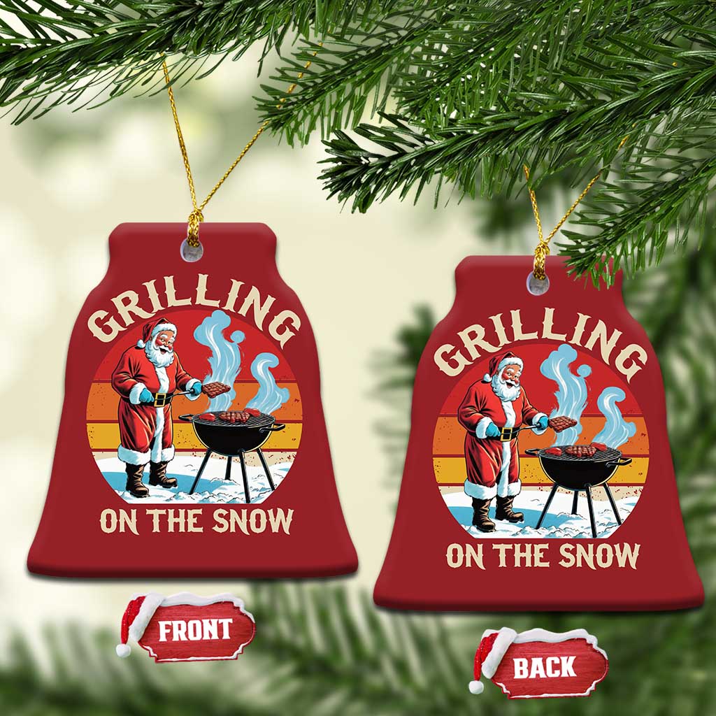 Funny Xmas Grilling Santa Christmas Ornament Grilling On The Snow TS11