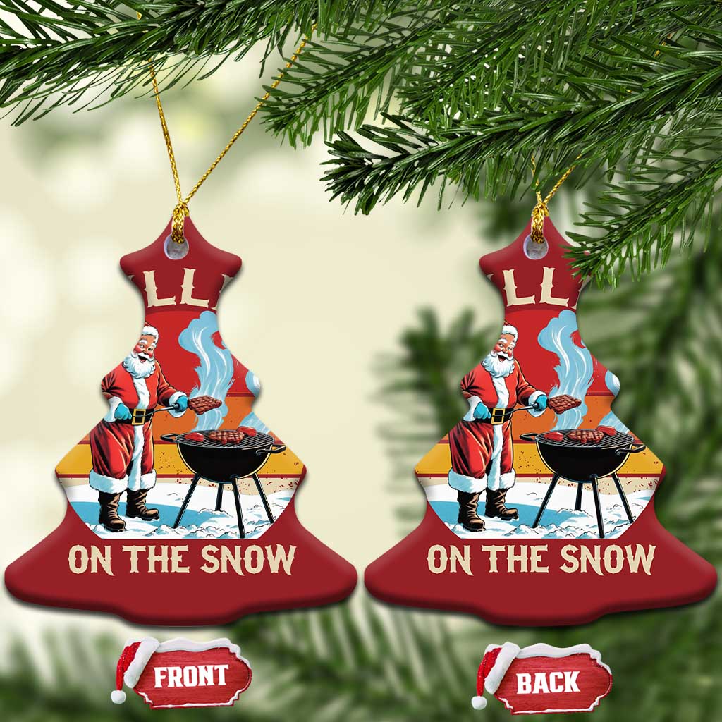 Funny Xmas Grilling Santa Christmas Ornament Grilling On The Snow TS11