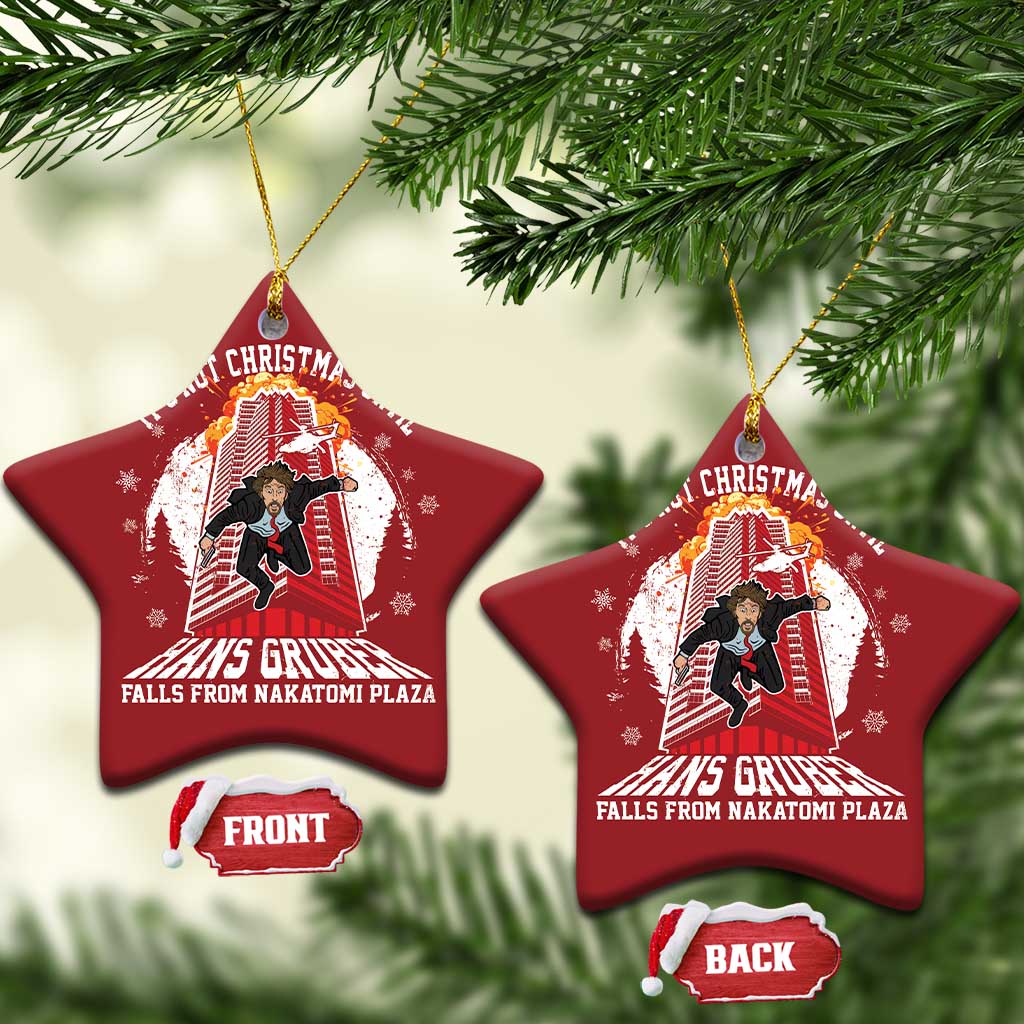 Funny Nakatomi Plaza Christmas Ornament It's Not Xmas Until Hans Gruber Falls From Nakatomi Plaza Explode TS11