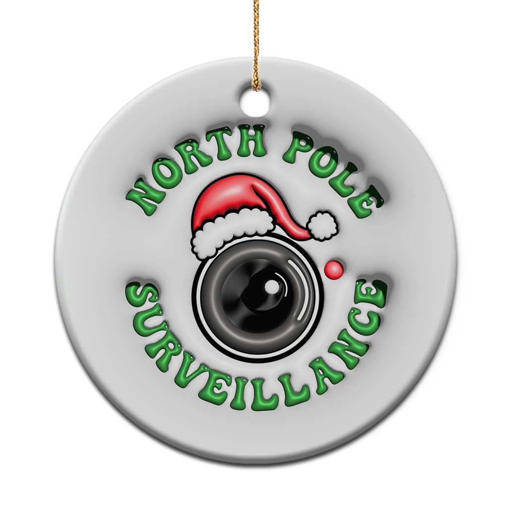 Funny Xmas 3D Inflated Effect Printed Christmas Ornament North Pole Surveillance Santa Camera TS11