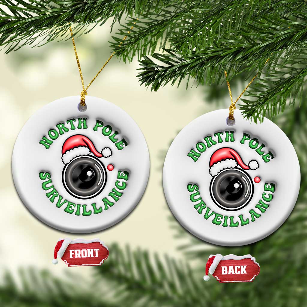 Funny Xmas 3D Inflated Effect Printed Christmas Ornament North Pole Surveillance Santa Camera TS11