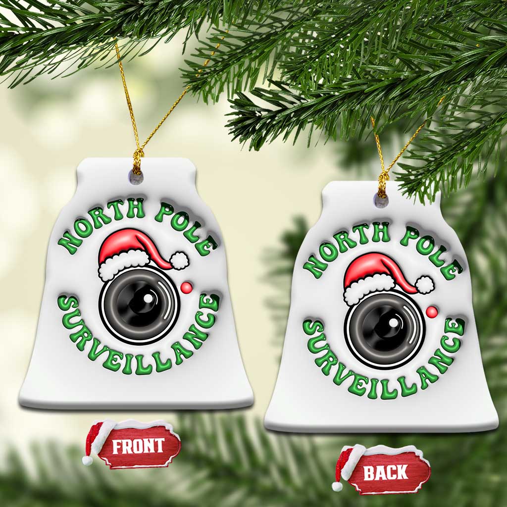 Funny Xmas 3D Inflated Effect Printed Christmas Ornament North Pole Surveillance Santa Camera TS11