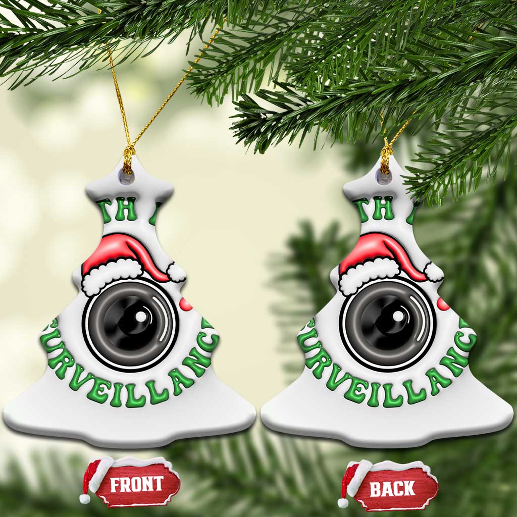 Funny Xmas 3D Inflated Effect Printed Christmas Ornament North Pole Surveillance Santa Camera TS11