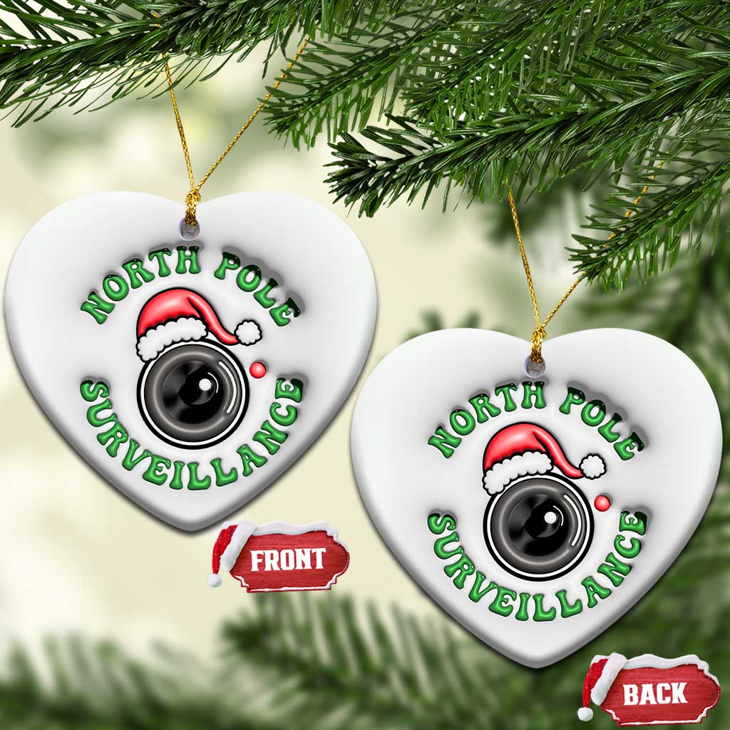 Funny Xmas 3D Inflated Effect Printed Christmas Ornament North Pole Surveillance Santa Camera TS11