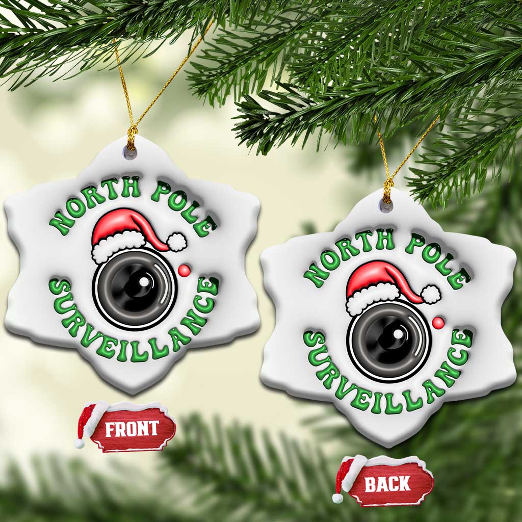 Funny Xmas 3D Inflated Effect Printed Christmas Ornament North Pole Surveillance Santa Camera TS11