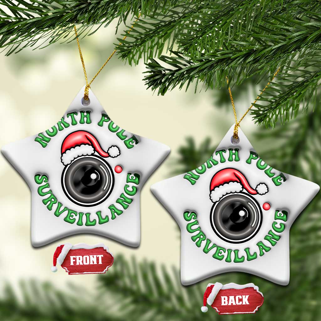 Funny Xmas 3D Inflated Effect Printed Christmas Ornament North Pole Surveillance Santa Camera TS11