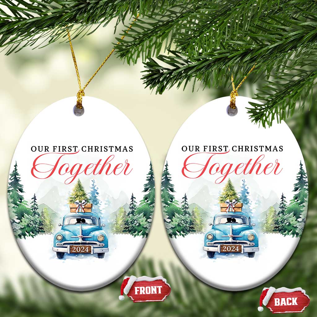 Our First Xmas Together 2024 Car Snow Christmas Ornament TS11