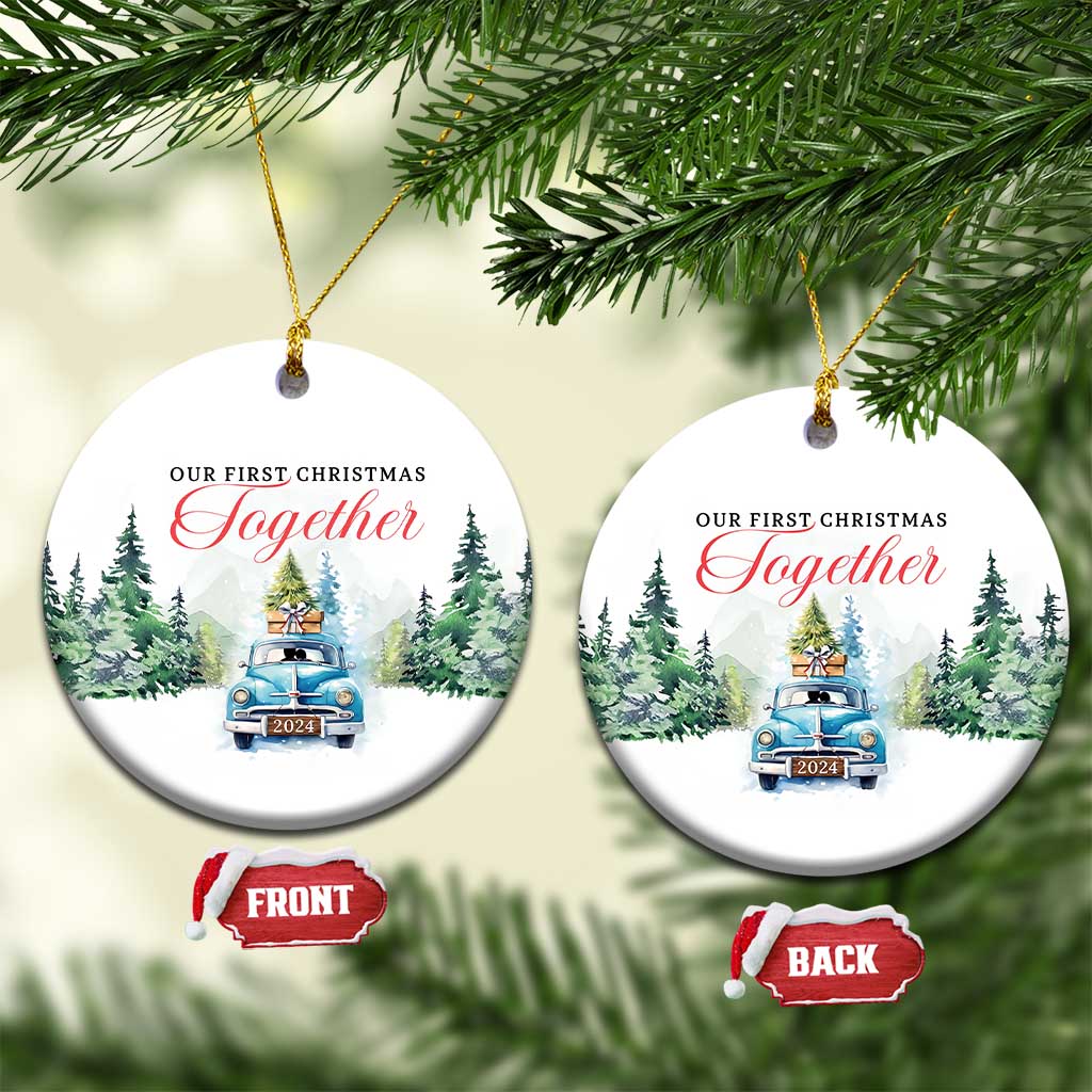 Our First Xmas Together 2024 Car Snow Christmas Ornament TS11
