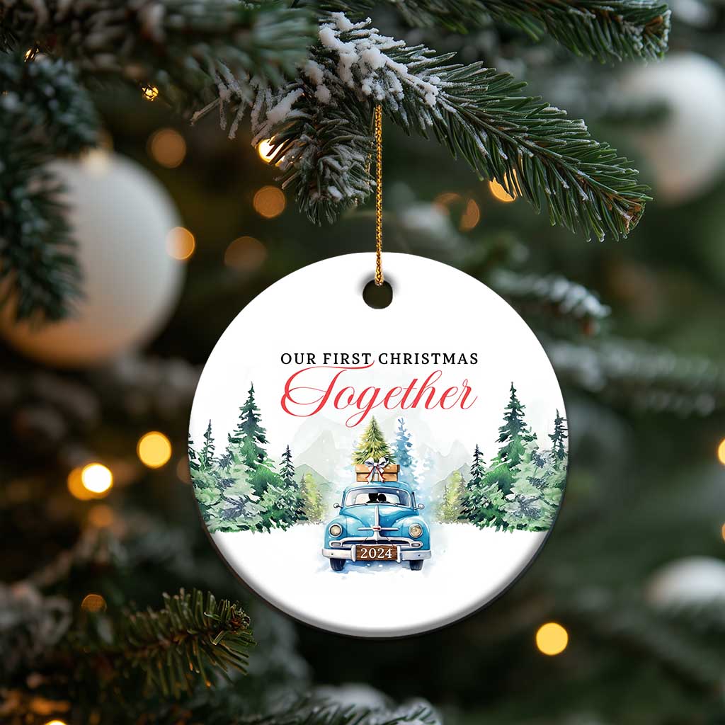 Our First Xmas Together 2024 Car Snow Christmas Ornament TS11