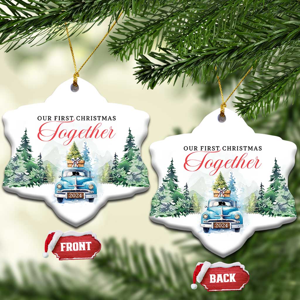 Our First Xmas Together 2024 Car Snow Christmas Ornament TS11