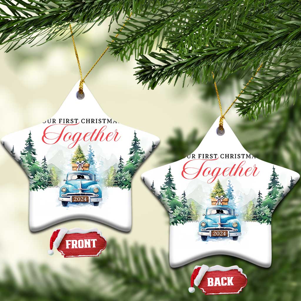 Our First Xmas Together 2024 Car Snow Christmas Ornament TS11
