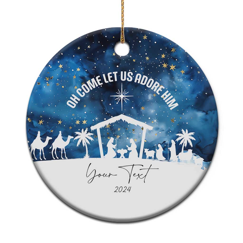 Personalized Christian Xmas 2024 Christmas Ornament Custom Text Oh Come Let Us Adore Him TS11