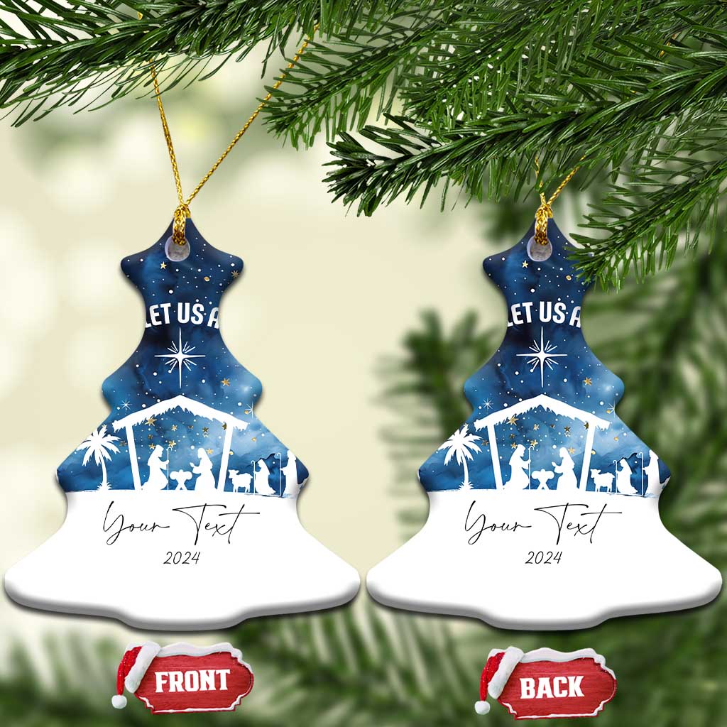 Personalized Christian Xmas 2024 Christmas Ornament Custom Text Oh Come Let Us Adore Him TS11