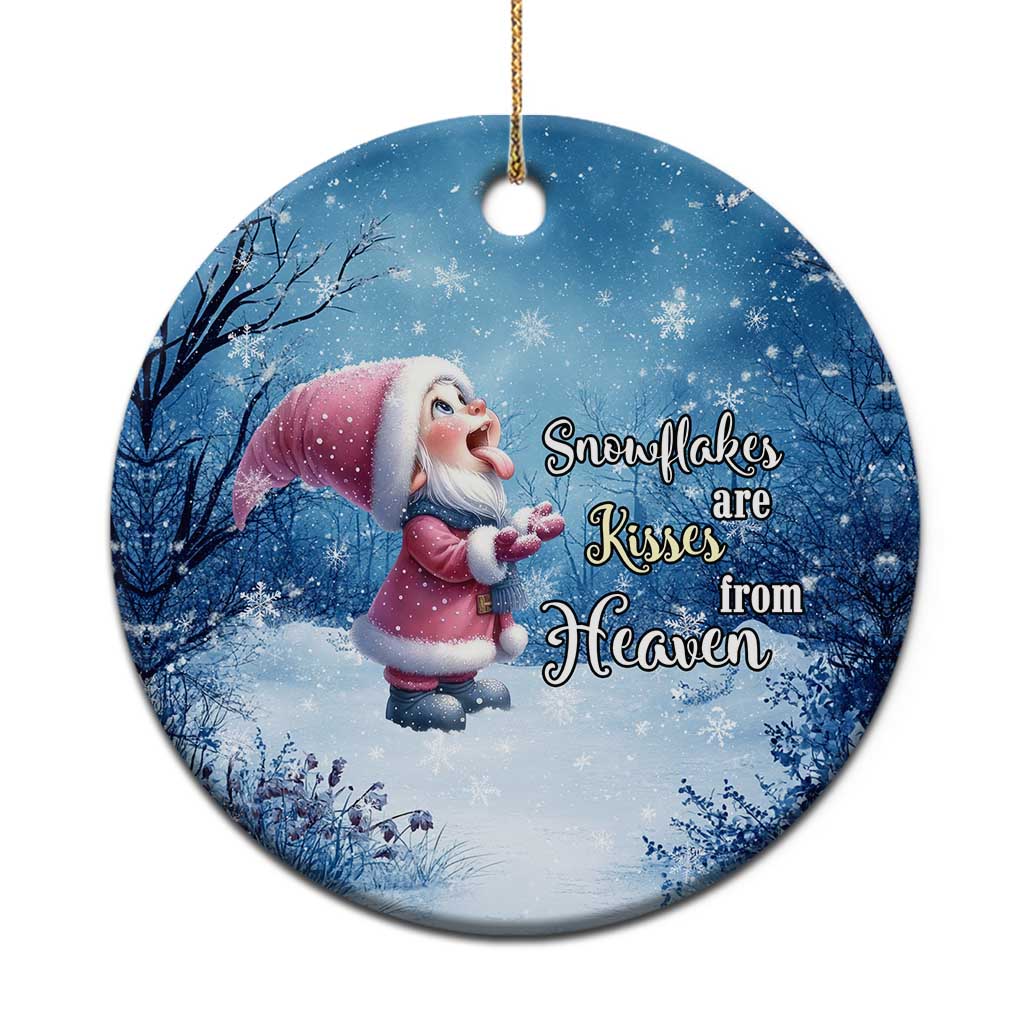Xmas Snowflakes Are Kisses From Heaven Christmas Ornament Gnomes Winter Solstice TS11