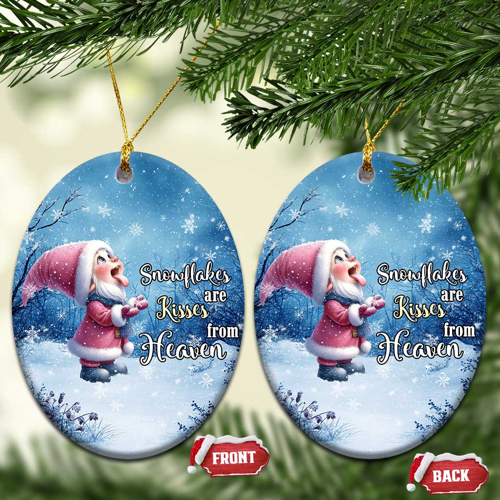 Xmas Snowflakes Are Kisses From Heaven Christmas Ornament Gnomes Winter Solstice TS11