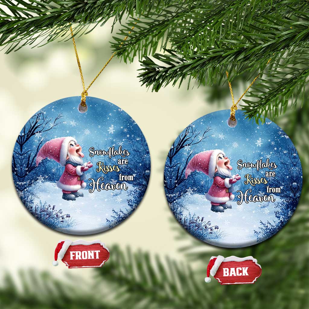 Xmas Snowflakes Are Kisses From Heaven Christmas Ornament Gnomes Winter Solstice TS11