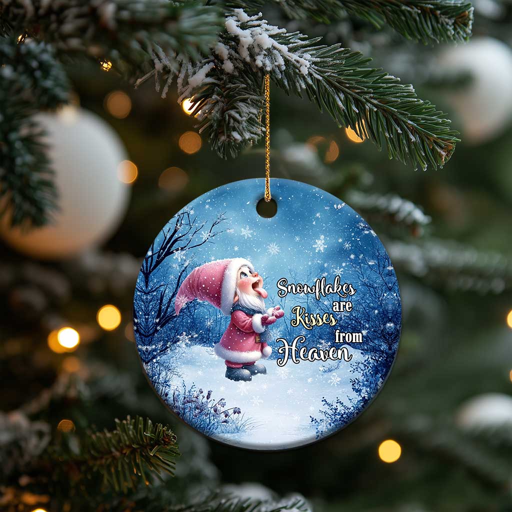 Xmas Snowflakes Are Kisses From Heaven Christmas Ornament Gnomes Winter Solstice TS11