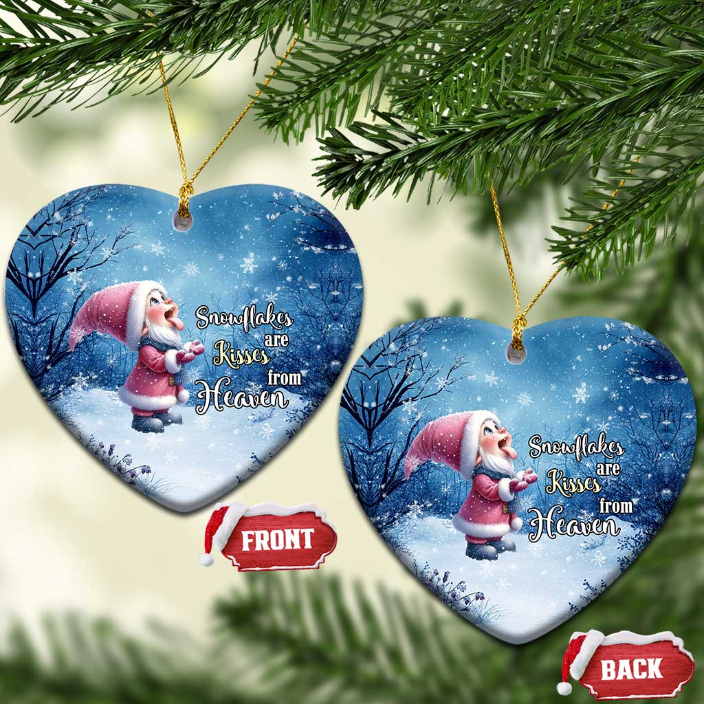Xmas Snowflakes Are Kisses From Heaven Christmas Ornament Gnomes Winter Solstice TS11