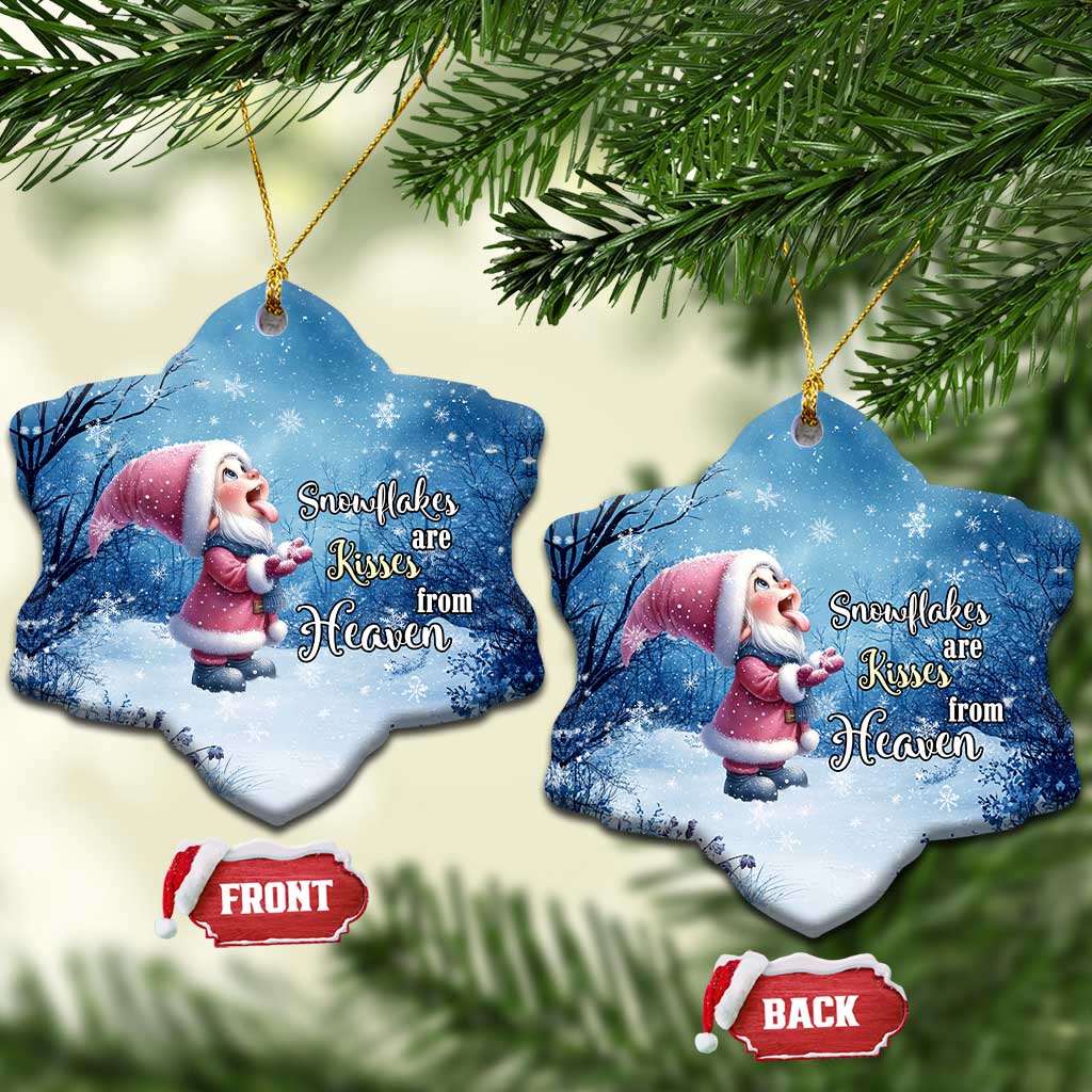 Xmas Snowflakes Are Kisses From Heaven Christmas Ornament Gnomes Winter Solstice TS11